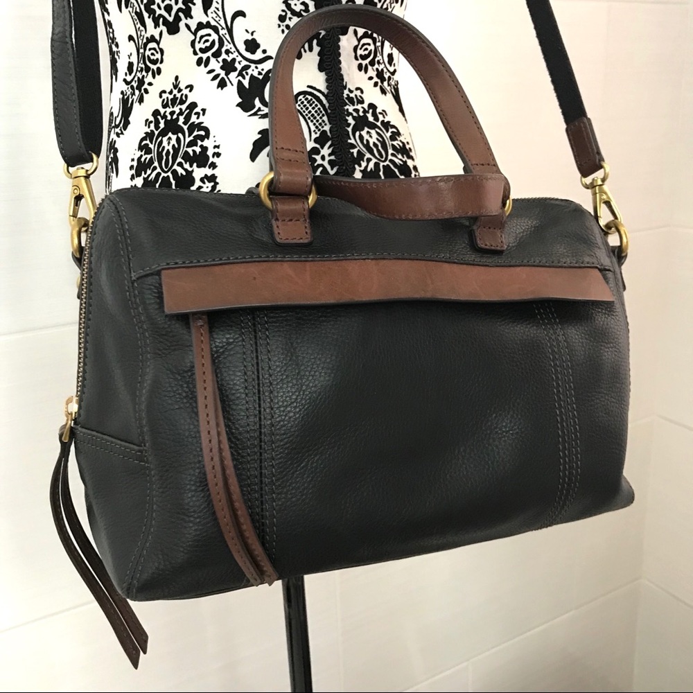 Fossil Black/Brown Leather Bag